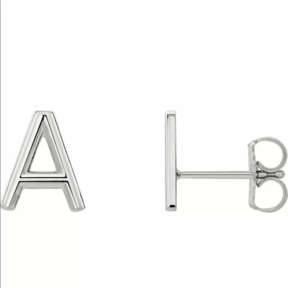 A Initial Earring White Gold 14K